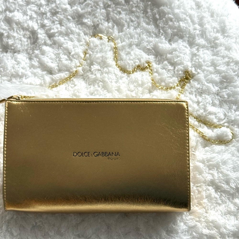 Dolce & Gabbana Gold Clutch with Chain